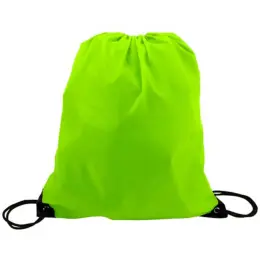 210D Poly String Bag Lime Front